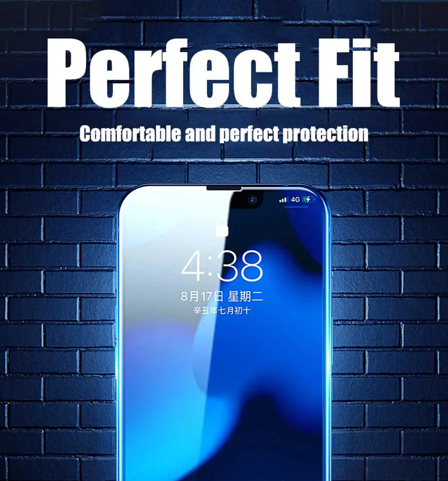 NNBILI 4PCS Tempered Glass for iPhone 11 12 13 14 15 16 Pro XR X XS Max Screen Protector on for iPhone 12 13 Mini 7 8 Plus Glass